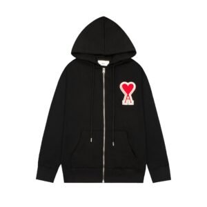 Ami Paris zipped hoodie  - Black