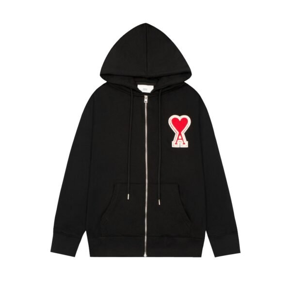 Ami Paris zipped hoodie  - Black