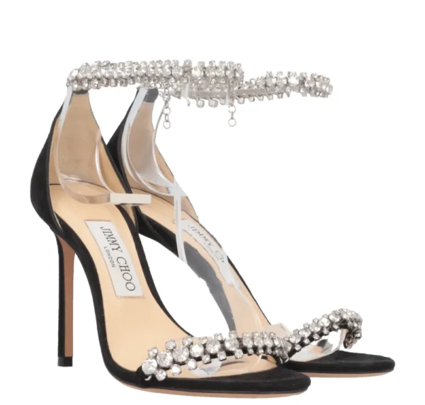 JIMMY CHOO Shiloh Heels Black Crystals