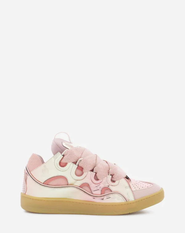 Curb Sneakers In Metallic Leather Dusty Rose - Image 7