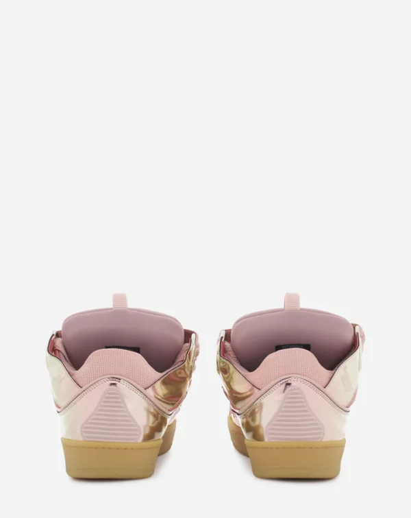 Curb Sneakers In Metallic Leather Dusty Rose - Image 5