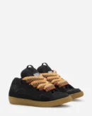 Leather Curb Sneakers Black