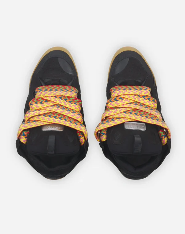 Leather Curb Sneakers Black - Image 3