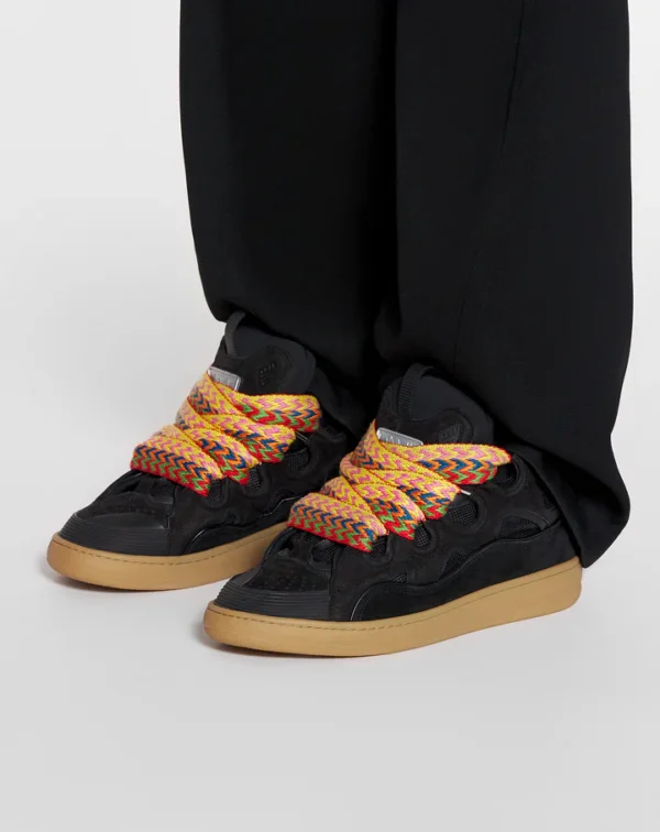 Leather Curb Sneakers Black - Image 6