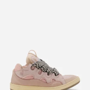 Leather Curb Sneakers Pale Pink