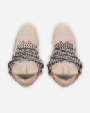Leather Curb Sneakers Pale Pink