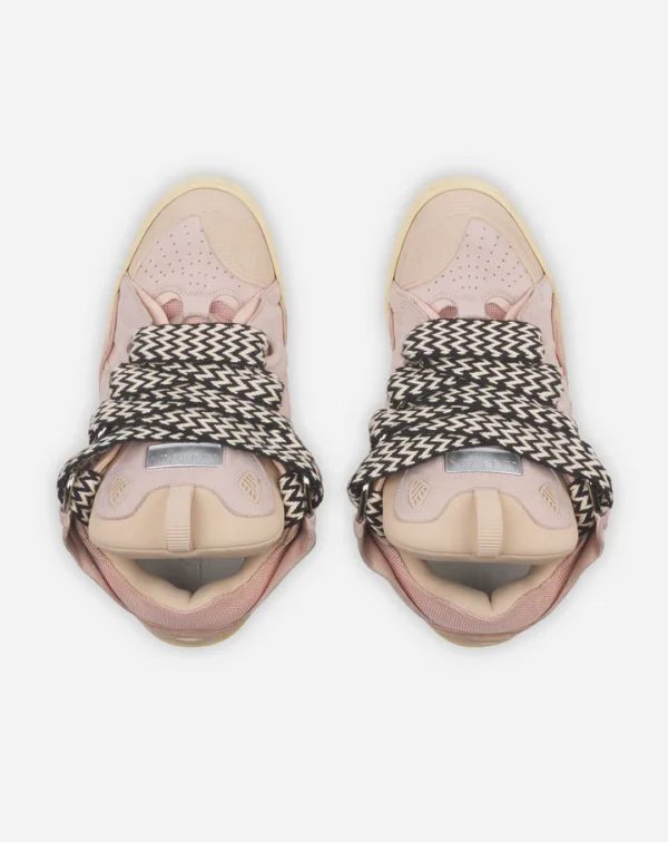 Leather Curb Sneakers Pale Pink - Image 3