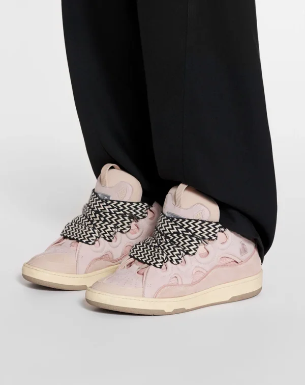 Leather Curb Sneakers Pale Pink - Image 6
