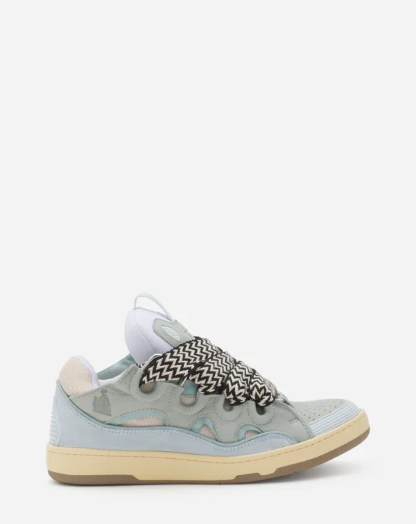 Leather Curb Sneakers Pale Blue - Image 7