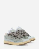 Leather Curb Sneakers Pale Blue
