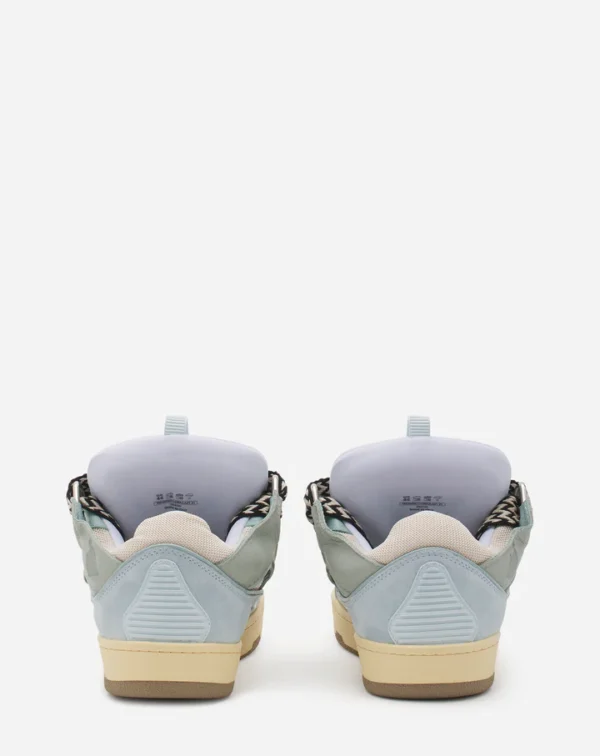 Leather Curb Sneakers Pale Blue - Image 4