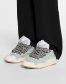 Leather Curb Sneakers Pale Blue