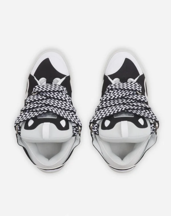 Leather Curb Sneakers Black/White - Image 3