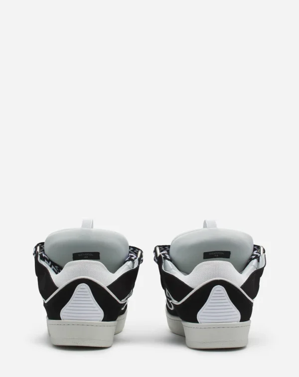 Leather Curb Sneakers Black/White - Image 4
