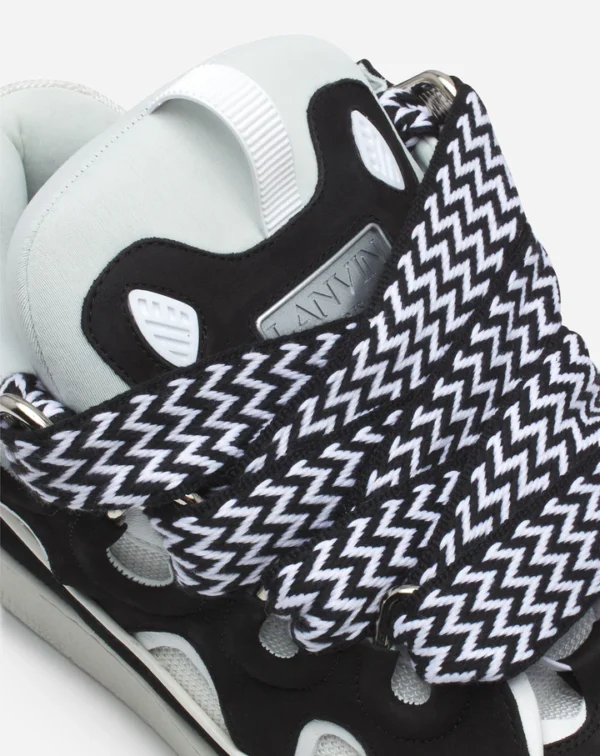 Leather Curb Sneakers Black/White - Image 5