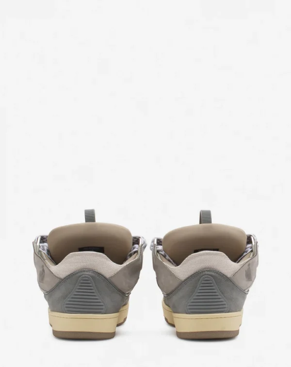 Leather Curb Sneakers Grey - Image 3