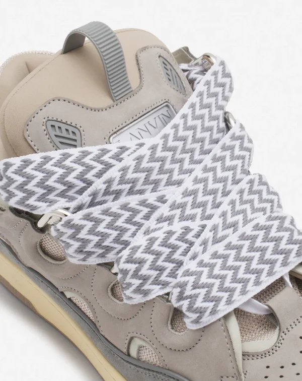 Leather Curb Sneakers Grey - Image 5