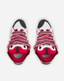 Leather Curb Sneakers Red/White