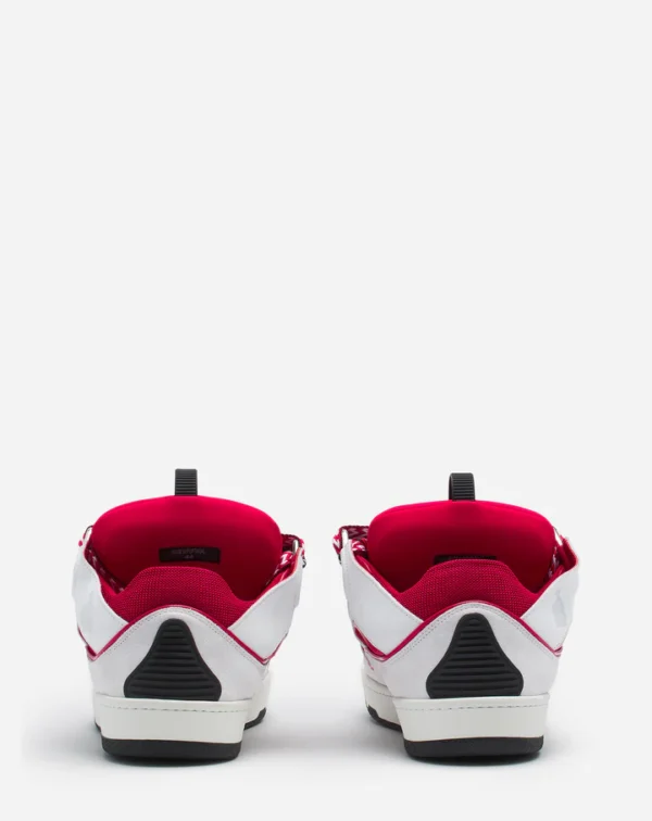Leather Curb Sneakers Red/White - Image 4