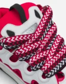 Leather Curb Sneakers Red/White
