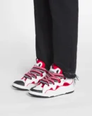 Leather Curb Sneakers Red/White