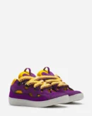 Leather Curb Sneakers Purple/Yellow