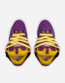 Leather Curb Sneakers Purple/Yellow