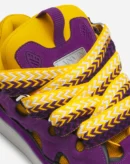 Leather Curb Sneakers Purple/Yellow