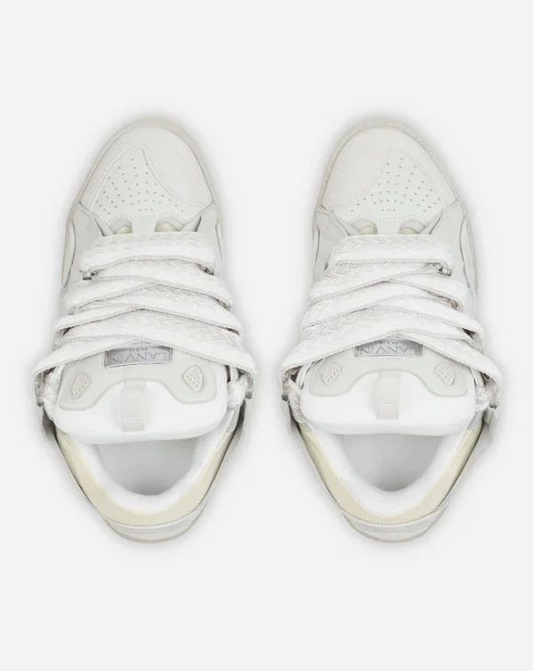 Leather Curb Sneakers White - Image 3