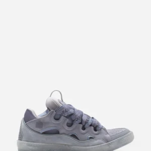 Leather Curb Sneakers Light Grey