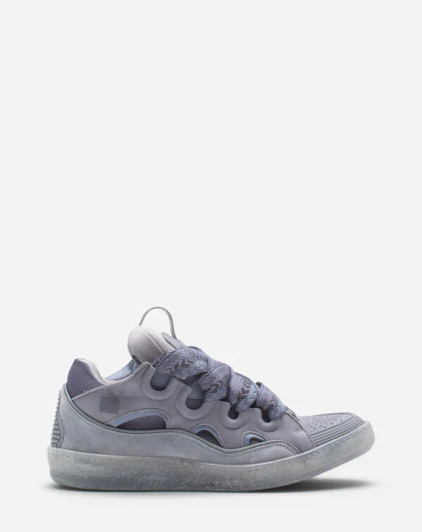 Leather Curb Sneakers Light Grey