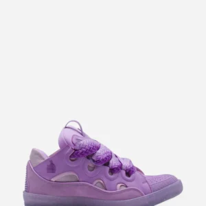 Leather Curb Sneakers Lilac