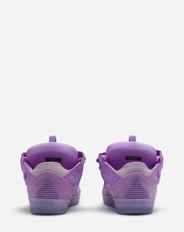 Leather Curb Sneakers Lilac - Image 4