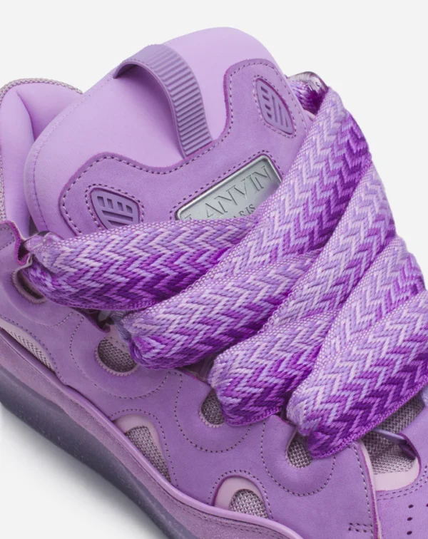 Leather Curb Sneakers Lilac - Image 5