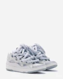 Curb Sneakers In Leather With Snake Laces White