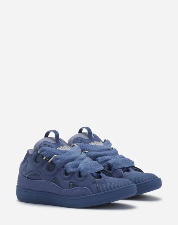 Leather Curb Sneakers Cornflower - Image 2