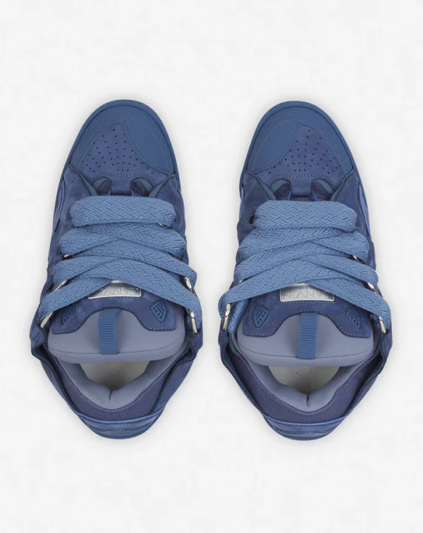 Leather Curb Sneakers Cornflower - Image 3