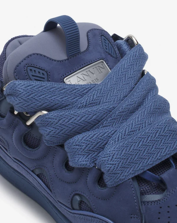 Leather Curb Sneakers Cornflower - Image 5