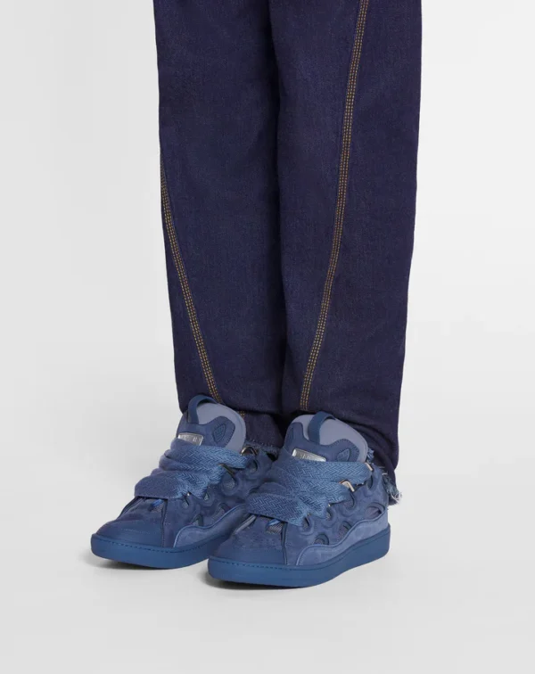 Leather Curb Sneakers Cornflower - Image 6