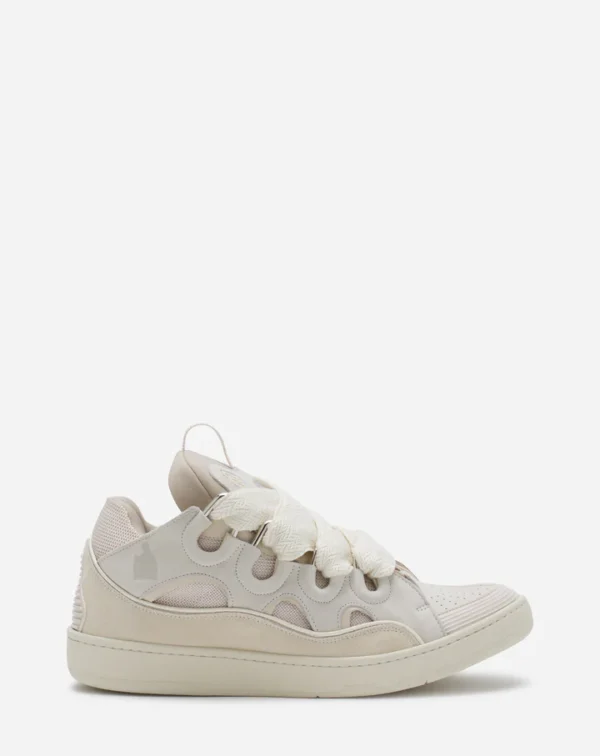 Leather Curb Sneakers Peach - Image 2