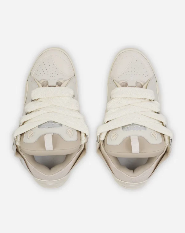 Leather Curb Sneakers Peach - Image 4