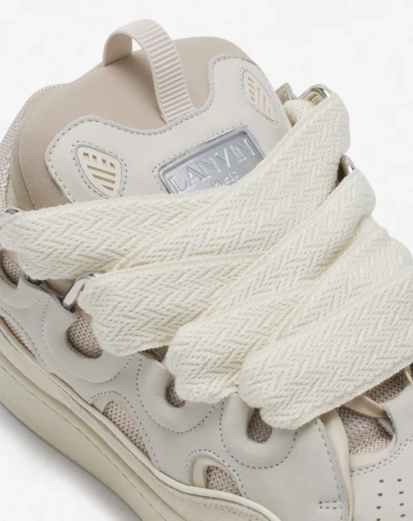 Leather Curb Sneakers Peach - Image 6