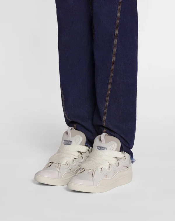 Leather Curb Sneakers Peach - Image 7