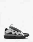 Leather Curb Sneakers White/Anthracite