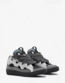 Leather Curb Sneakers White/Anthracite