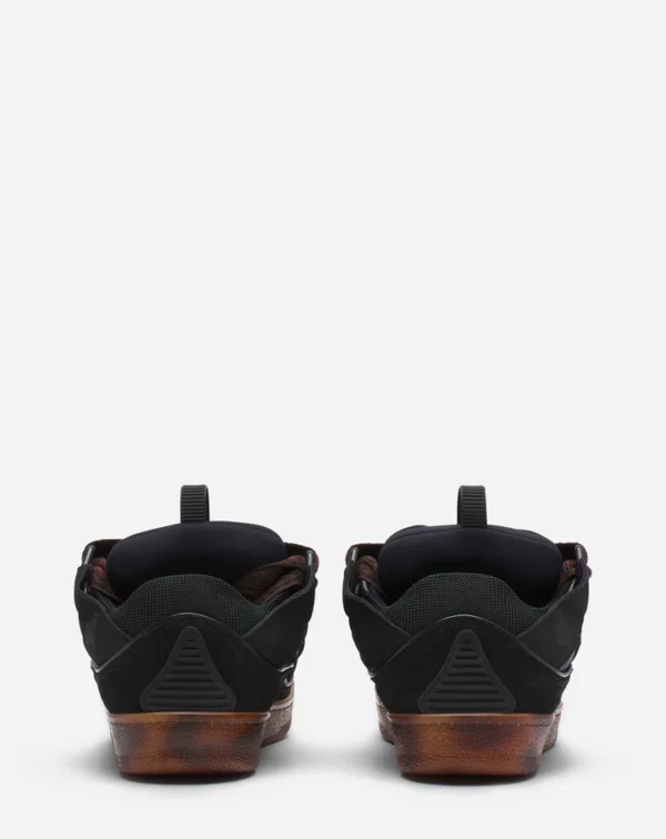 Leather Curb Sneakers Dark Brown - Image 4