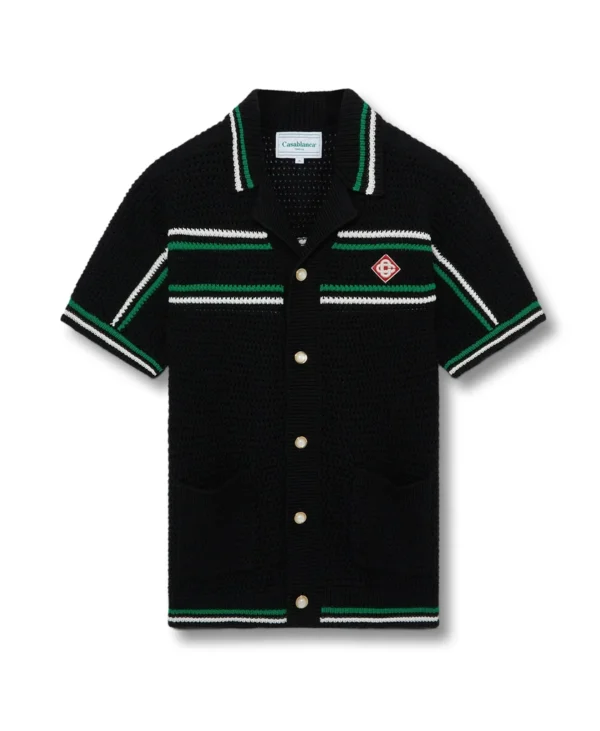 Casablanca Tennis Crochet T-Shirt Green/Black