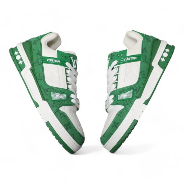 LV Trainer Sneaker White/Green - Image 4