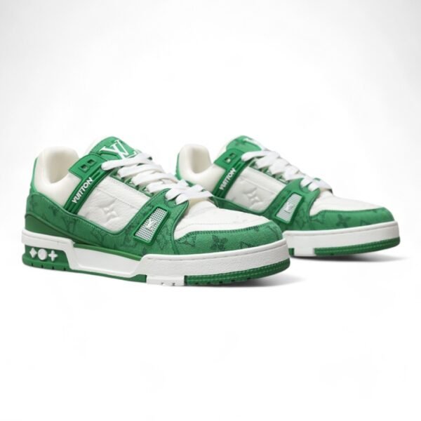 LV Trainer Sneaker White/Green - Image 5