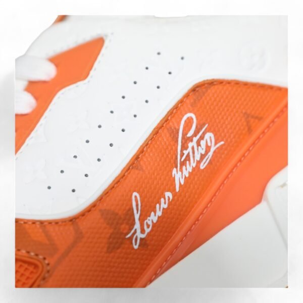 LV Trainer Sneaker White/Orange - Image 3